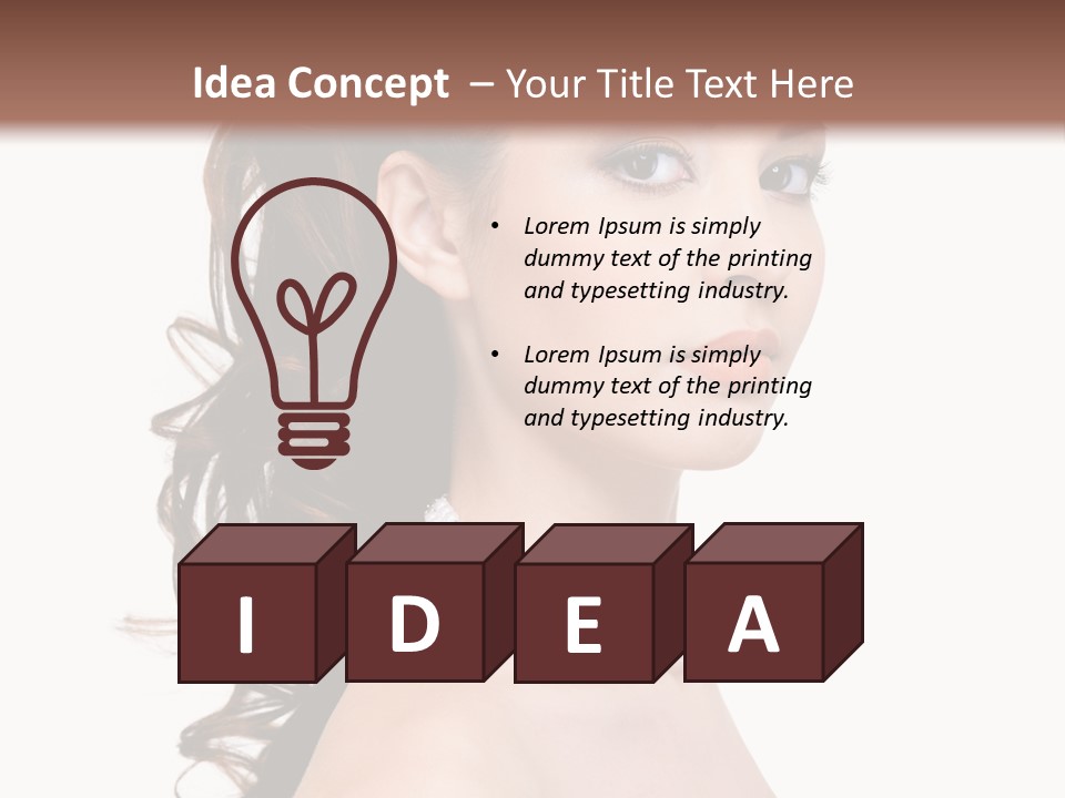 Girl Closeup Curly PowerPoint Template