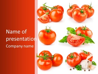 Leaf Cut Food PowerPoint Template