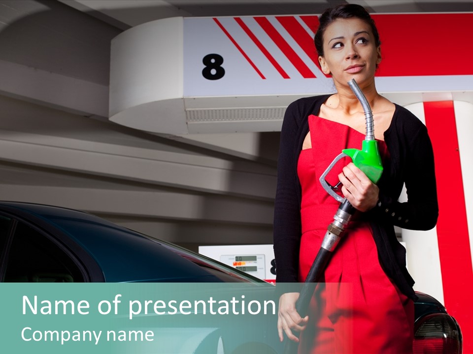 Person Petrol Gallon PowerPoint Template