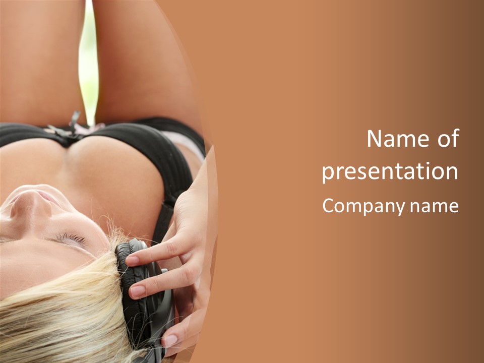 Voluptuous Tan Desire PowerPoint Template