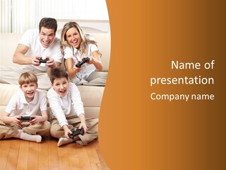 Mom Relaxing Dad PowerPoint Template