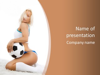 Blond Football Lifestyle PowerPoint Template