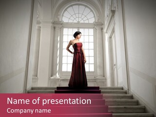 Beauty Woman Descend PowerPoint Template