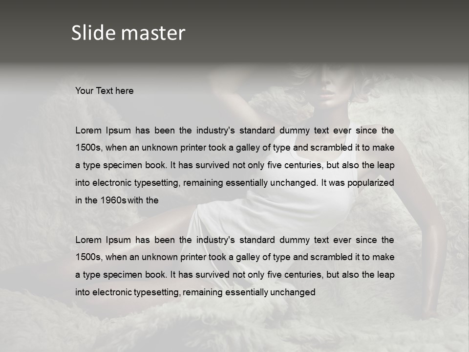 Seductive Blonde White PowerPoint Template