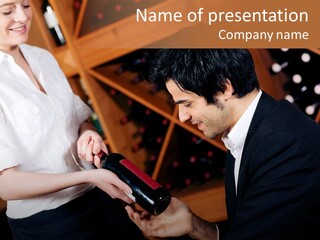 Restaurant Wine Woman PowerPoint Template