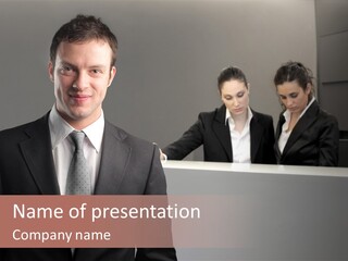 Smiling Success Man PowerPoint Template