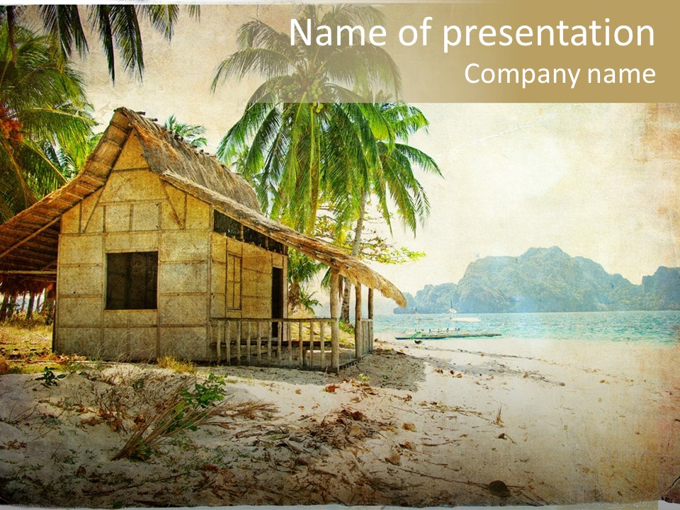 Outdoor Hut Beach PowerPoint Template