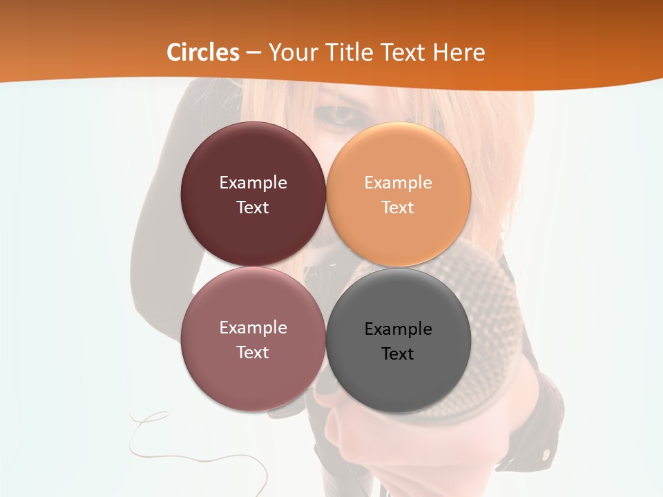 A Woman Holding A Microphone In Her Hand PowerPoint Template