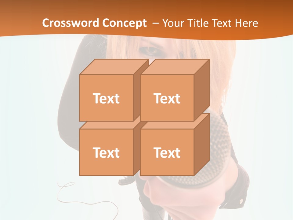 A Woman Holding A Microphone In Her Hand PowerPoint Template