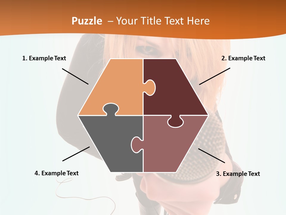 A Woman Holding A Microphone In Her Hand PowerPoint Template