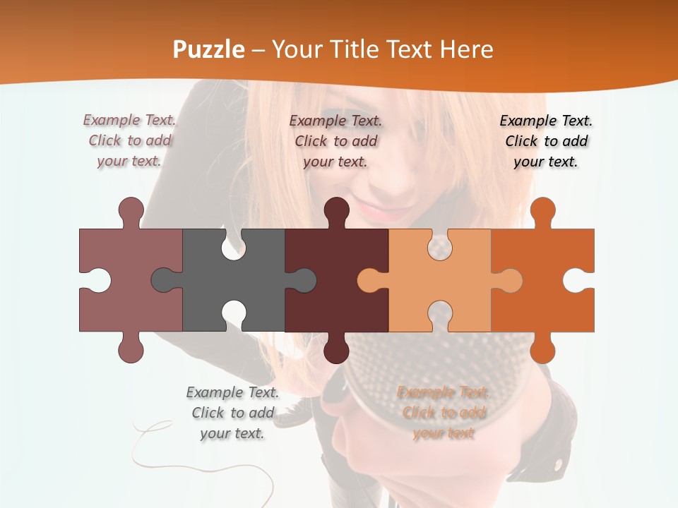 A Woman Holding A Microphone In Her Hand PowerPoint Template