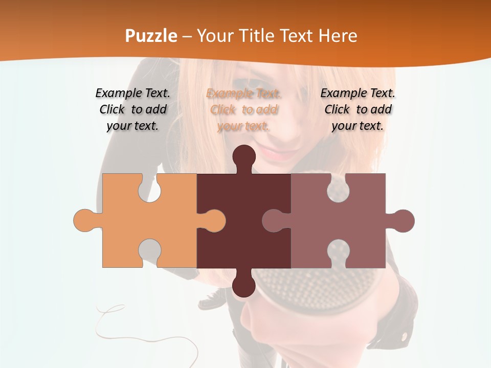 A Woman Holding A Microphone In Her Hand PowerPoint Template