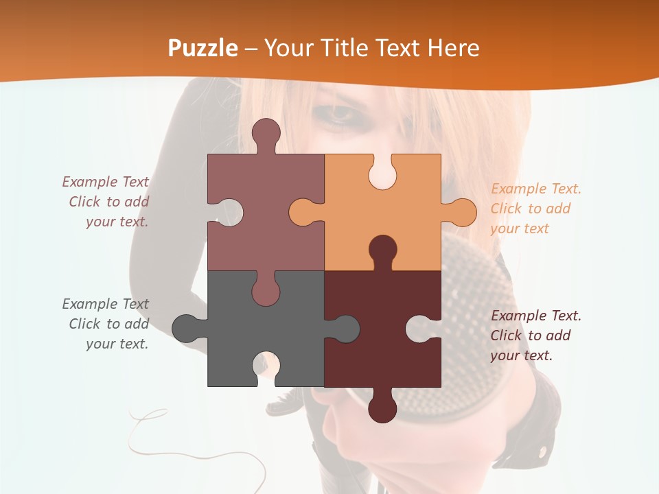 A Woman Holding A Microphone In Her Hand PowerPoint Template