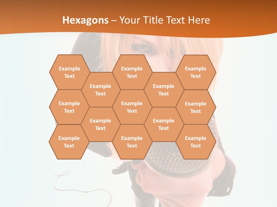 A Woman Holding A Microphone In Her Hand PowerPoint Template