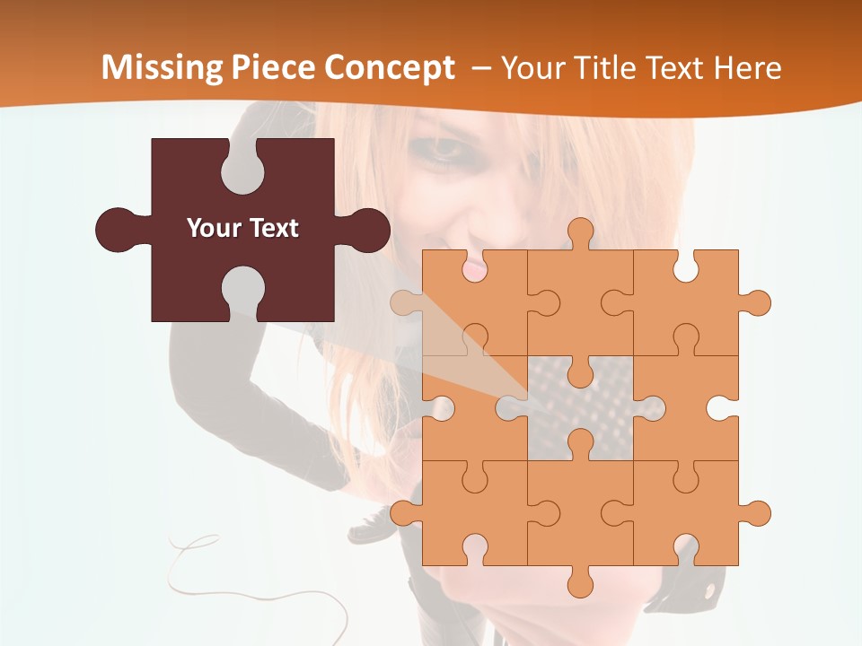 A Woman Holding A Microphone In Her Hand PowerPoint Template