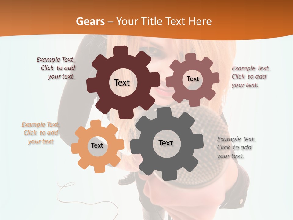 A Woman Holding A Microphone In Her Hand PowerPoint Template