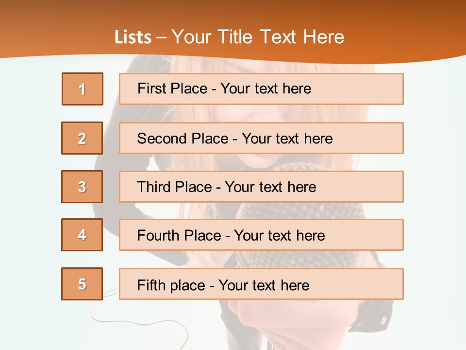 A Woman Holding A Microphone In Her Hand PowerPoint Template