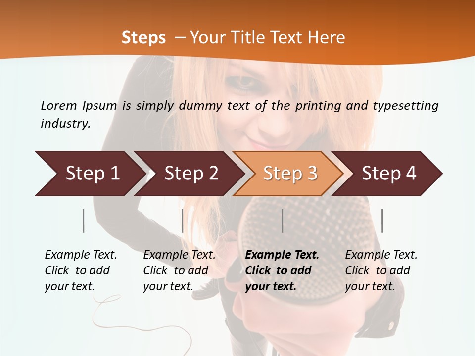 A Woman Holding A Microphone In Her Hand PowerPoint Template