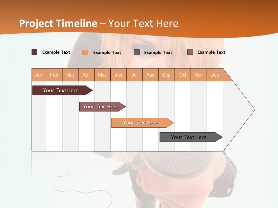 A Woman Holding A Microphone In Her Hand PowerPoint Template