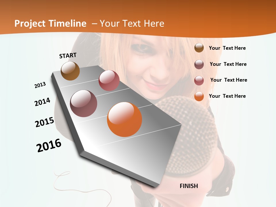 A Woman Holding A Microphone In Her Hand PowerPoint Template