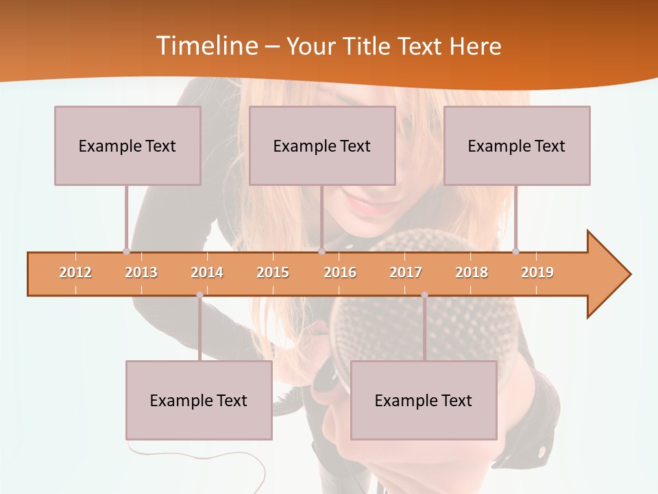 A Woman Holding A Microphone In Her Hand PowerPoint Template