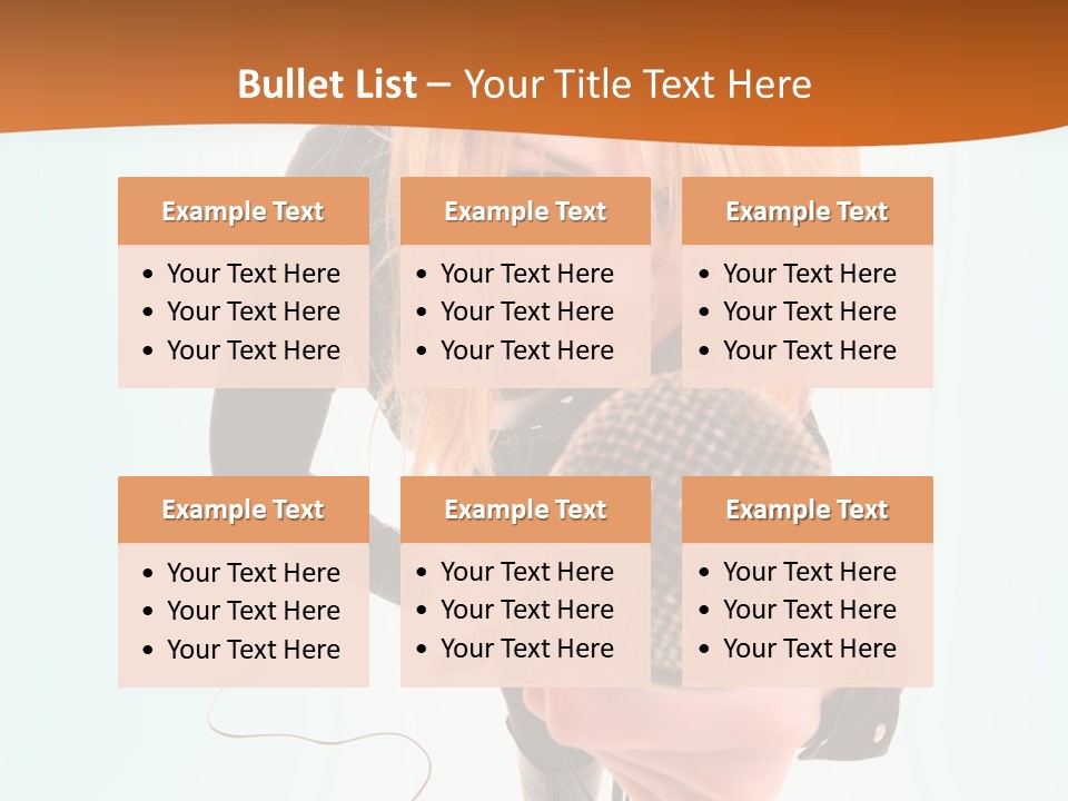 A Woman Holding A Microphone In Her Hand PowerPoint Template