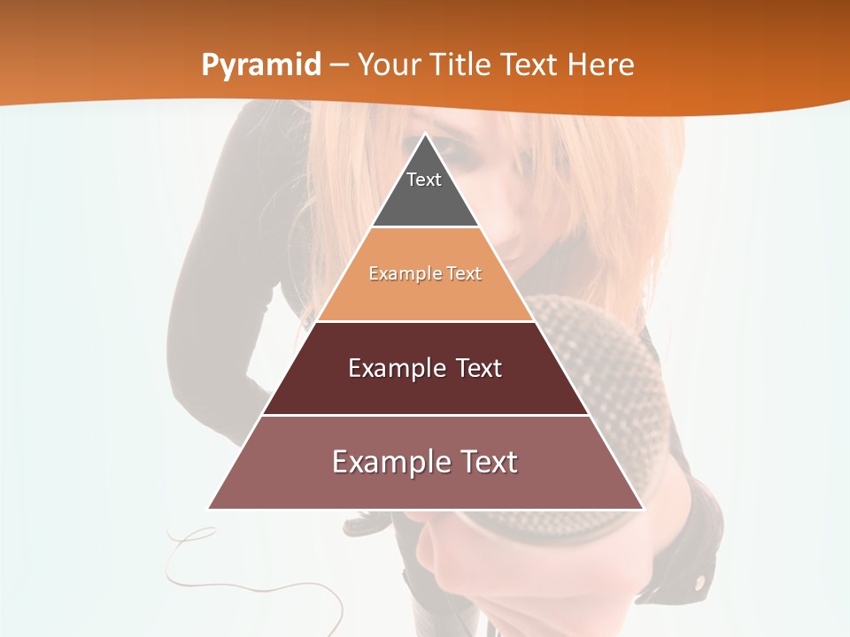 A Woman Holding A Microphone In Her Hand PowerPoint Template