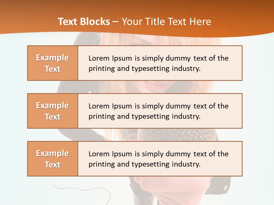 A Woman Holding A Microphone In Her Hand PowerPoint Template