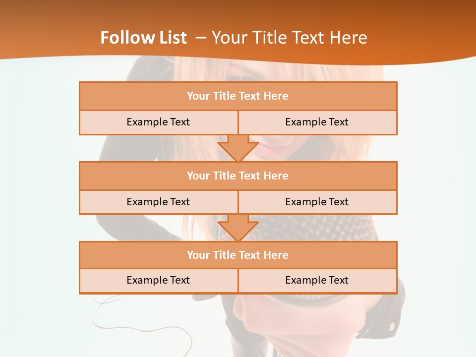 A Woman Holding A Microphone In Her Hand PowerPoint Template