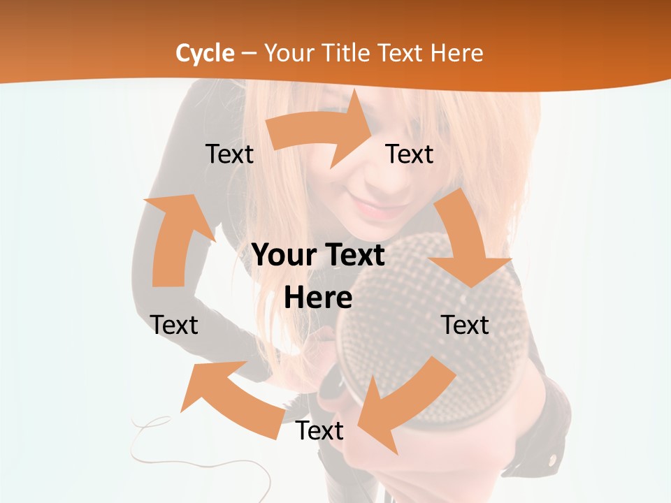 A Woman Holding A Microphone In Her Hand PowerPoint Template