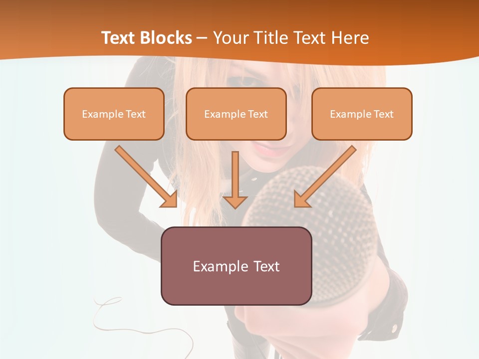 A Woman Holding A Microphone In Her Hand PowerPoint Template