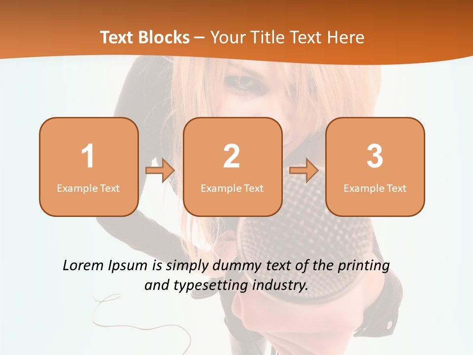 A Woman Holding A Microphone In Her Hand PowerPoint Template