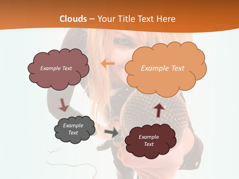 A Woman Holding A Microphone In Her Hand PowerPoint Template