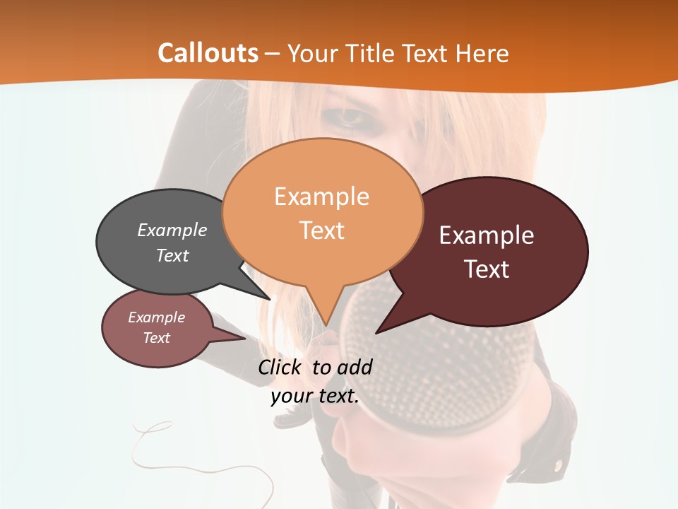 A Woman Holding A Microphone In Her Hand PowerPoint Template
