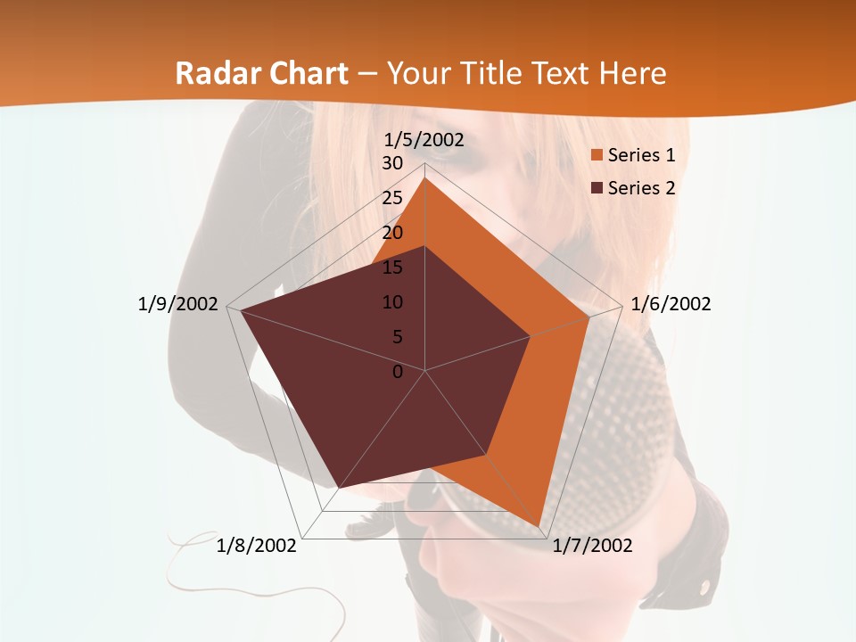 A Woman Holding A Microphone In Her Hand PowerPoint Template