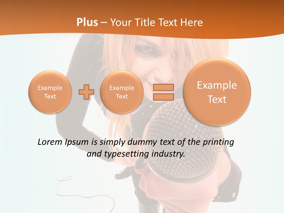 A Woman Holding A Microphone In Her Hand PowerPoint Template