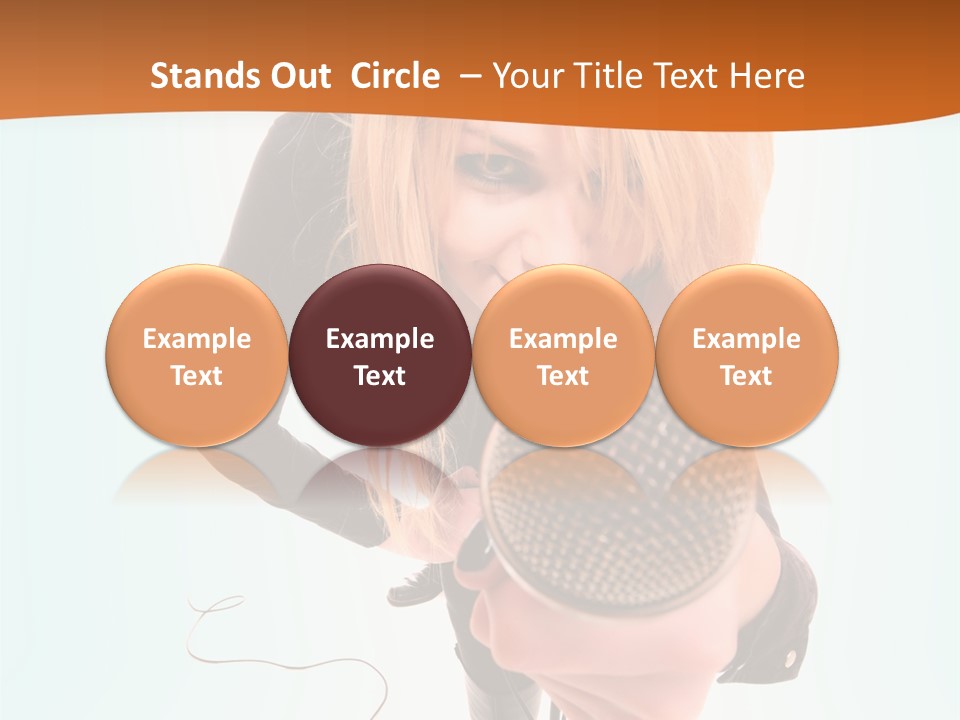 A Woman Holding A Microphone In Her Hand PowerPoint Template