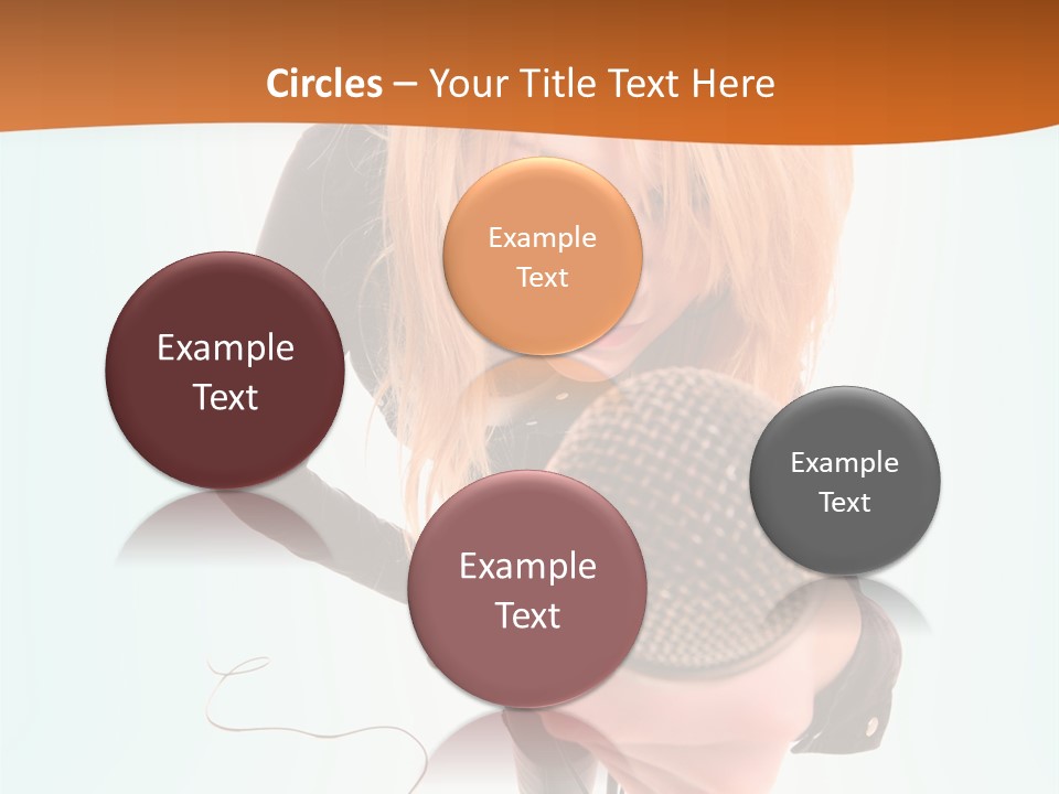 A Woman Holding A Microphone In Her Hand PowerPoint Template