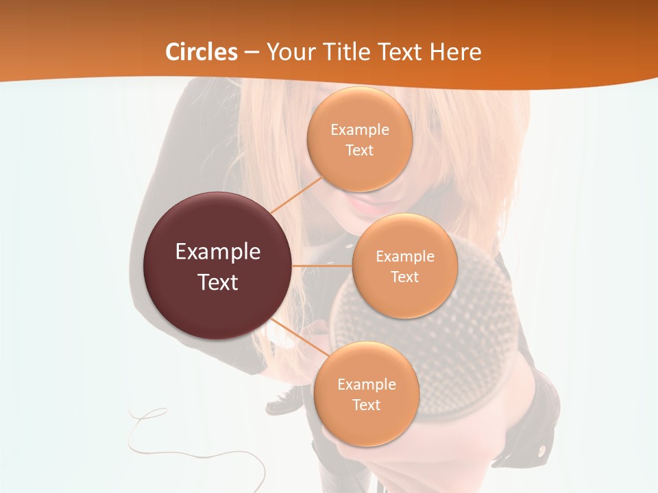 A Woman Holding A Microphone In Her Hand PowerPoint Template