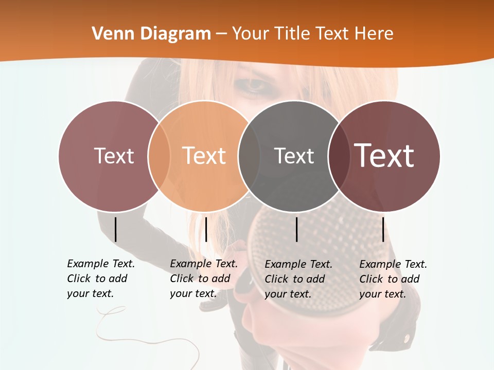 A Woman Holding A Microphone In Her Hand PowerPoint Template