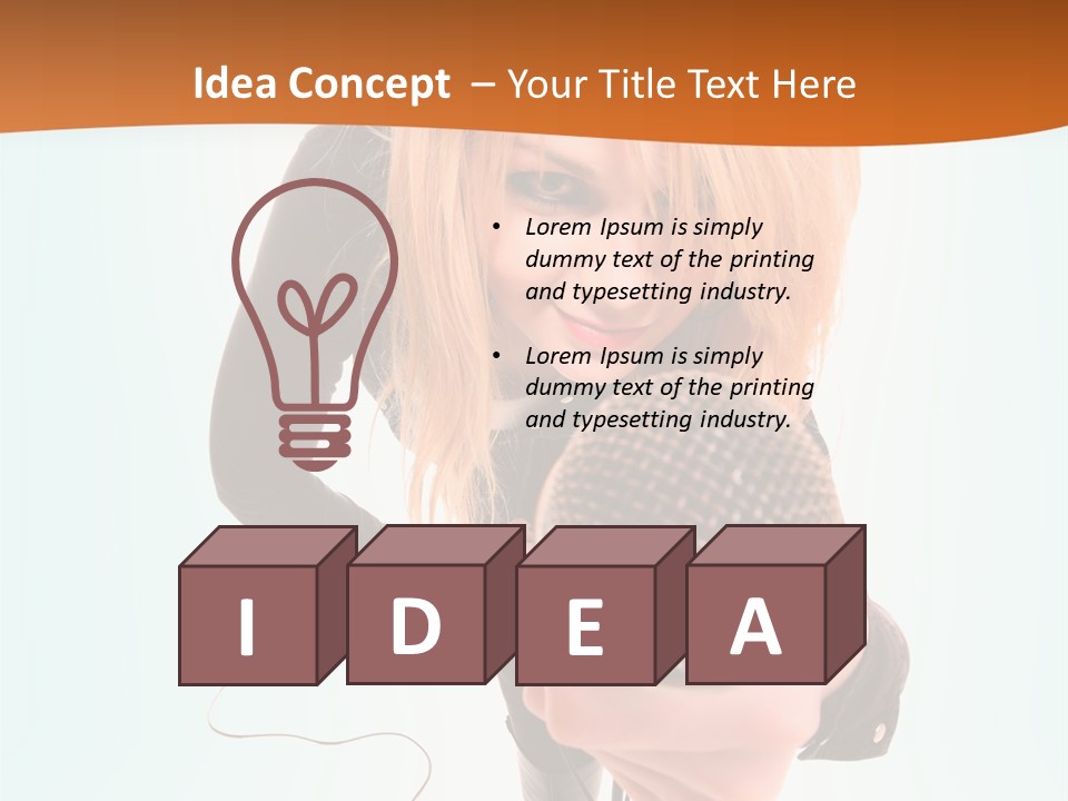 A Woman Holding A Microphone In Her Hand PowerPoint Template