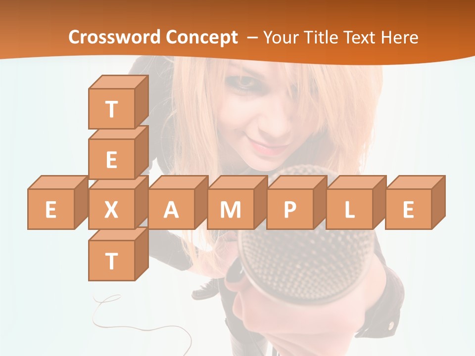 A Woman Holding A Microphone In Her Hand PowerPoint Template