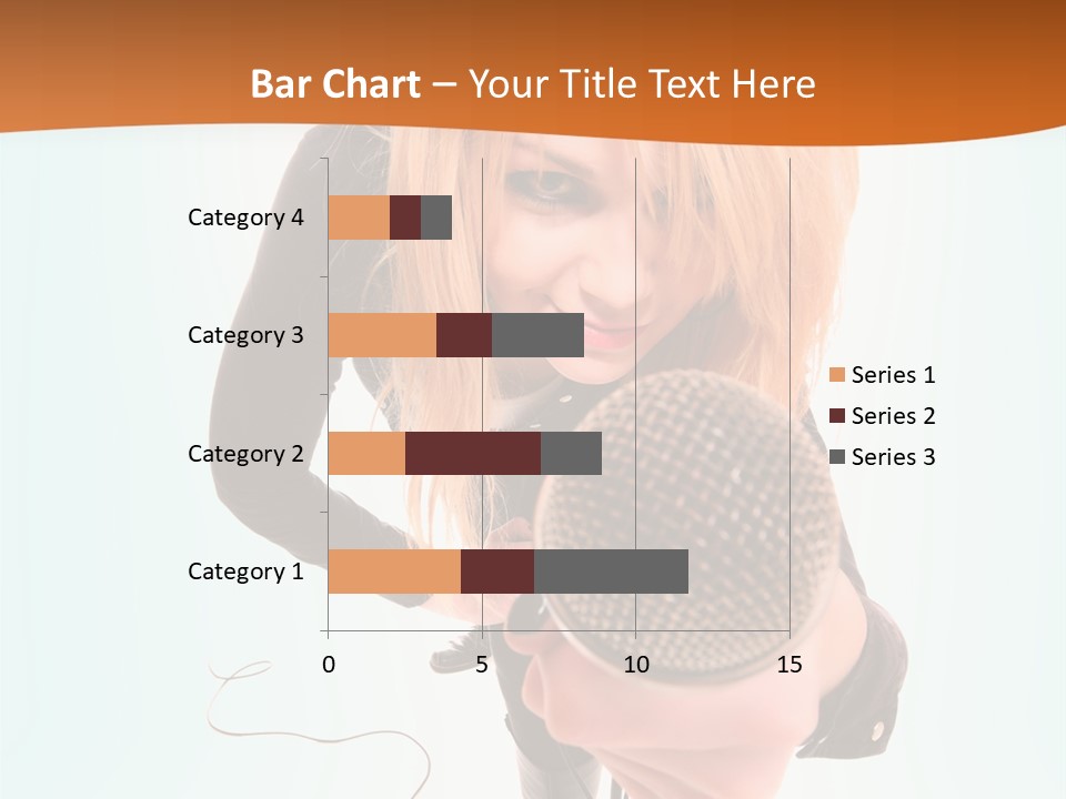 A Woman Holding A Microphone In Her Hand PowerPoint Template