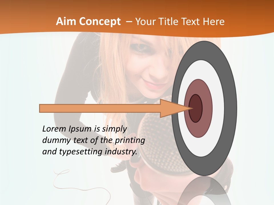 A Woman Holding A Microphone In Her Hand PowerPoint Template