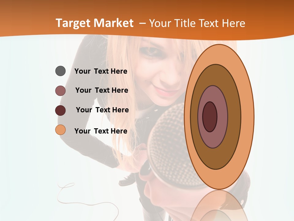 A Woman Holding A Microphone In Her Hand PowerPoint Template