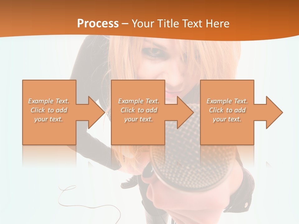 A Woman Holding A Microphone In Her Hand PowerPoint Template