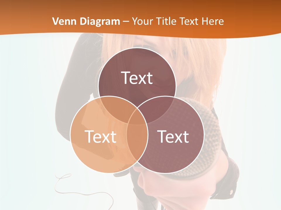 A Woman Holding A Microphone In Her Hand PowerPoint Template