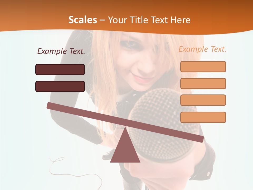 A Woman Holding A Microphone In Her Hand PowerPoint Template