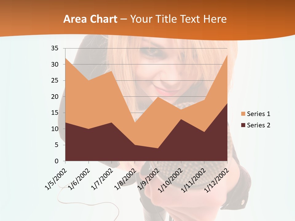 A Woman Holding A Microphone In Her Hand PowerPoint Template
