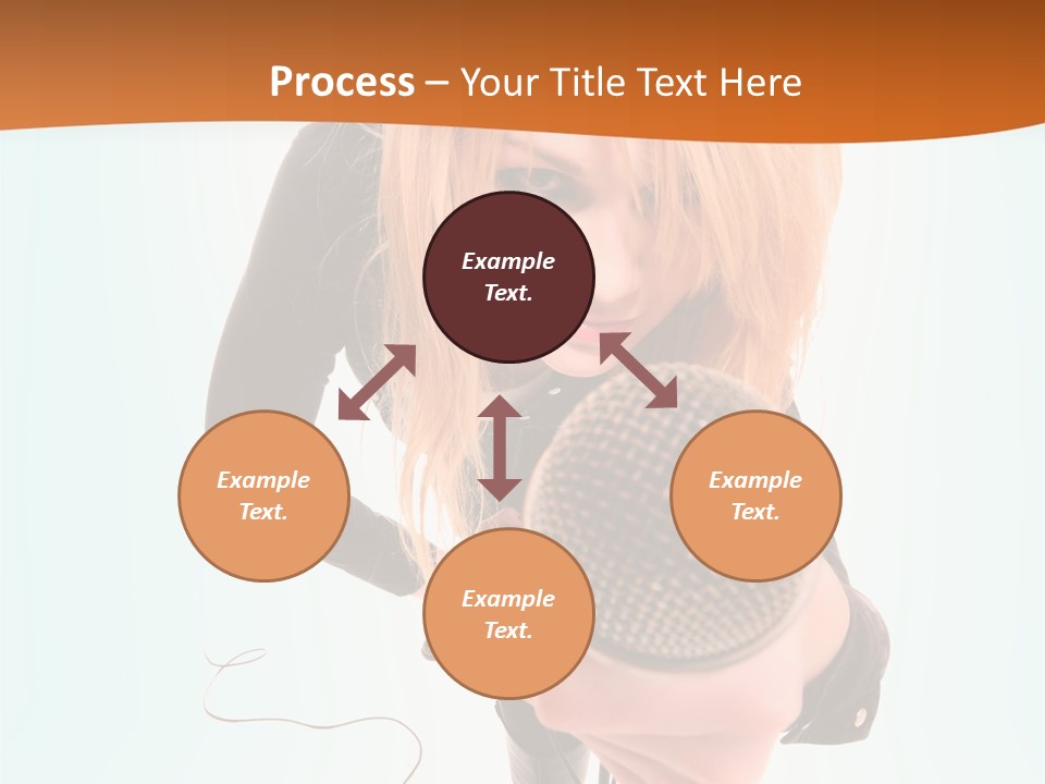 A Woman Holding A Microphone In Her Hand PowerPoint Template